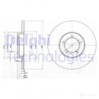 Тормозной диск DELPHI 5012759960127 BG2902 1SGY V 934446