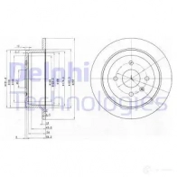 Тормозной диск DELPHI 5012759159828 BG3615 4 HPM7 934822