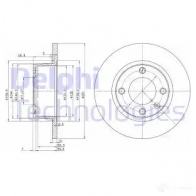 Тормозной диск DELPHI BG3367 5012759088388 NDIG MY Citroen Xantia 1 (X1, X2) 1993 – 2003