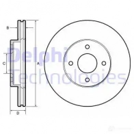 Тормозной диск DELPHI BG4454 7O8W9 1R Nissan Note 5012759499412