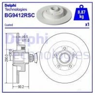 Тормозной диск DELPHI BG9412RSC Renault Espace (JR) 5 Минивэн 2.0 Blue dCi 200 200 л.с. 2018 – 2024 M F33M