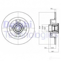 Тормозной диск DELPHI 5012759396346 BG9032RS 65M8 W Renault Scenic