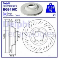 Тормозной диск DELPHI 5YR0 R7 BG9416C 1437957620