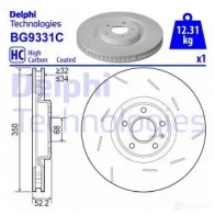 Тормозной диск DELPHI BG9331C Porsche T U4PZ