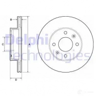Тормозной диск DELPHI Hyundai MJU 64H 5012759360408 BG3935