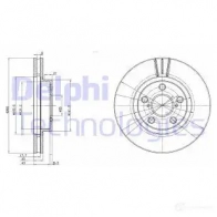 Тормозной диск DELPHI Toyota BG3347C 5012759971352 4O 6O4FZ