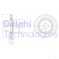 Тормозной диск DELPHI R6 UXF BG3620C 5012759529805 Citroen C4 Cactus 1 (PF1) Хэтчбек 1.5 BlueHDi 120 120 л.с. 2018 – наст. время