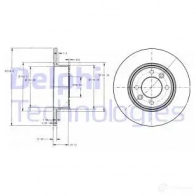 Тормозной диск DELPHI BG2703 5012759426739 934313 VP11 N9M
