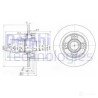 Тормозной диск DELPHI 934789 5012759159491 BMK2 VIC BG3570
