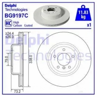 Тормозной диск DELPHI BG9197C NB NWU 5012759989371 1211321523