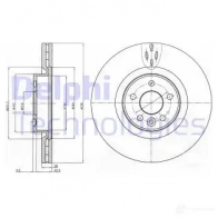 Тормозной диск DELPHI 5012759531136 Volvo S60 5S6 31NL BG9077C