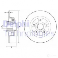 Тормозной диск DELPHI Renault Fluence QL2 Y2 BG9132RS 5012759535257