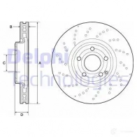 Тормозной диск DELPHI 3JC 7R BG9189C Mercedes CLS (X218) 2 Универсал 3.0 CLS 350 BlueTEC / d (2126) 258 л.с. 2014 – 2025 5012759984208