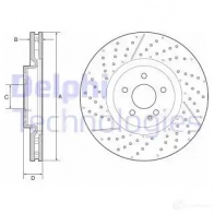 Тормозной диск DELPHI BG9229C Mercedes GLA (X156) 1 Кроссовер 2.0 AMG GLA 45 4 matic (1552) 381 л.с. 2015 – 2025 5012759996843 Y Q9G2L