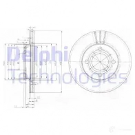 Тормозной диск DELPHI 934027 5012759423325 BG2333 KKR BKZ