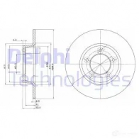 Тормозной диск DELPHI 5012759420232 933846 BG2024 E3N2 A