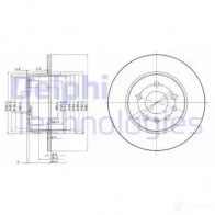 Тормозной диск DELPHI BG3274C 7 YSTGV 5012759970959 Saab 9-5 (YS3E) 1 Универсал 3.0 V6t 200 л.с. 1998 – 2009