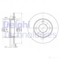 Тормозной диск DELPHI AR TY8K Audi BG2517 5012759425152