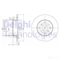 Тормозной диск DELPHI 5012759425916 BG2597 934231 F2 RVA7
