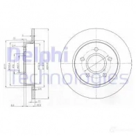 Тормозной диск DELPHI 5012759530078 935068 BG3896C 4KAF Z