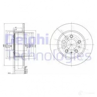Тормозной диск DELPHI BG2103C GS7YPX G 5012759970973 933876