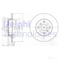 Тормозной диск DELPHI BG3270 934630 5012759067192 K079 HJ