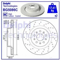 Тормозной диск DELPHI BG5086C 1437960270 MU XJO