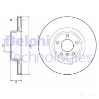 Тормозной диск DELPHI Bmw 1 F20 Хэтчбек 3 д 1.6 118 i 136 л.с. 2015 – 2024 BG4755C WEZ 2I 5012759972366