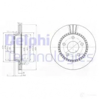 Тормозной диск DELPHI 5012759425176 Audi OXS7 N BG2519