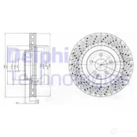 Тормозной диск DELPHI YIAJ X BG9878 Mercedes SL-Class (R230) 2 Кабриолет 5.5 55 AMG Kompressor (2374) 500 л.с. 2002 – 2012 5012759359778