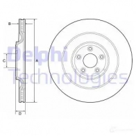 Тормозной диск DELPHI Jaguar F-Type (X152) 1 2012 – 2020 BG9194C ND1 VYG4 5012759541425