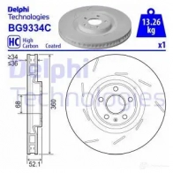 Тормозной диск DELPHI Porsche TX ALDAM BG9334C