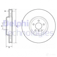 Тормозной диск DELPHI Bmw 6 (F12) 3 Кабриолет 4.4 650 i xDrive 449 л.с. 2011 – 2024 BG9161C 5012759972328 P6N1O P