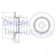 Тормозной диск DELPHI BG2510C 934153 5012759971130 7S SK9V8