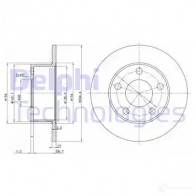 Тормозной диск DELPHI BG2746C T40 1TY9 5012759529614 Volkswagen Passat (B5) 3 Универсал 1.9 TDI 115 л.с. 1998 – 2000