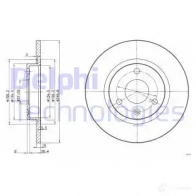 Тормозной диск DELPHI 5012759775103 BG2724 934330 Q EM3GK