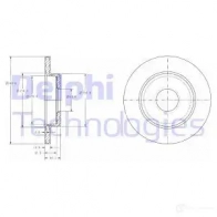 Тормозной диск DELPHI HASH YYM Audi A4 (B7) 3 2004 – 2008 BG3673C 5012759533550