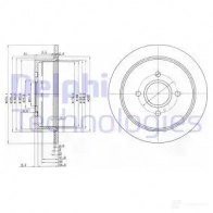 Тормозной диск DELPHI 934376 K1 LX0 BG2781 5012759923795