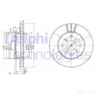 Тормозной диск DELPHI 934420 BG2835 5012759947074 8V5A5 JS