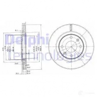 Тормозной диск DELPHI 5012759971109 M0X E9D 934069 BG2387C