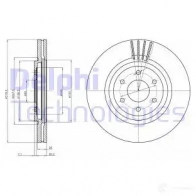 Тормозной диск DELPHI BG4176 5012759434901 MCX7 9O Nissan Navara (D40) 2 Пикап