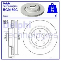 Тормозной диск DELPHI 8 YFXYIO BG9169C Jeep 5012759975800