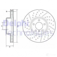 Тормозной диск DELPHI 4 O7T4ND BG9234C Bmw 1 F20 Хэтчбек 3 д 1.6 118 i 136 л.с. 2015 – 2024