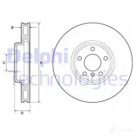 Тормозной диск DELPHI TQ14 S Bmw 6 (F12) 3 Кабриолет 3.0 640 i 320 л.с. 2011 – 2024 5012759972243 BG9155C