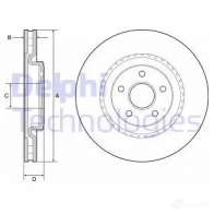 Тормозной диск DELPHI 5012759989890 XE F9F7G Jeep BG9213C