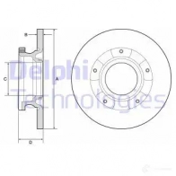 Тормозной диск DELPHI 5012759976395 BG4784C Ford Transit Custom L T0W02