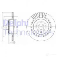 Тормозной диск DELPHI 5012759530887 935429 BG4230C L7H BX77