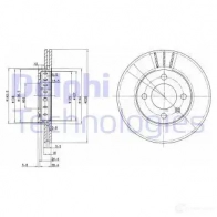 Тормозной диск DELPHI TZ12 XX 934456 5012759971116 BG2982C