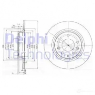 Тормозной диск DELPHI 5012759308943 BG3875 KL1H W Mazda