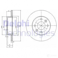 Тормозной диск DELPHI 1 HLHJQE 933982 5012759422670 BG2268